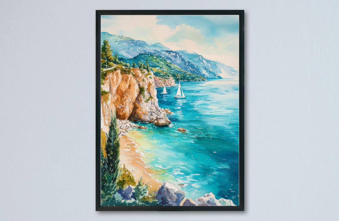 Lefkada Watercolor Poster Wall Art Lefkada Wall Hanging Home Décor Lefkada Gift Art Lovers Greece Wall Art