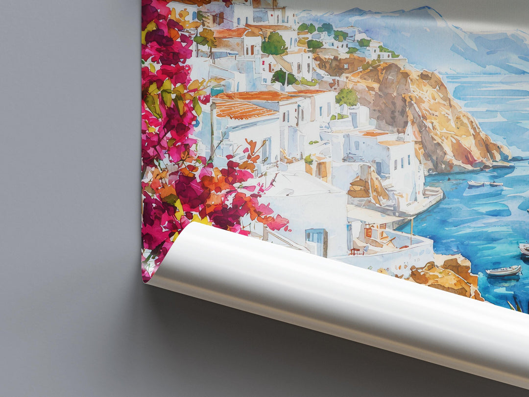 Milos Watercolor Poster Wall Art Milos Wall Hanging Home Décor Milos Gift Art Lovers Greece Wall Art