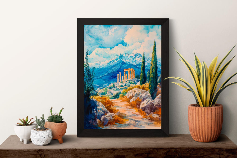 Mount Olympus Watercolor Poster Wall Art Mount Olympus Wall Hanging Home Décor Mount Olympus Gift Art Lovers Greece Wall Art