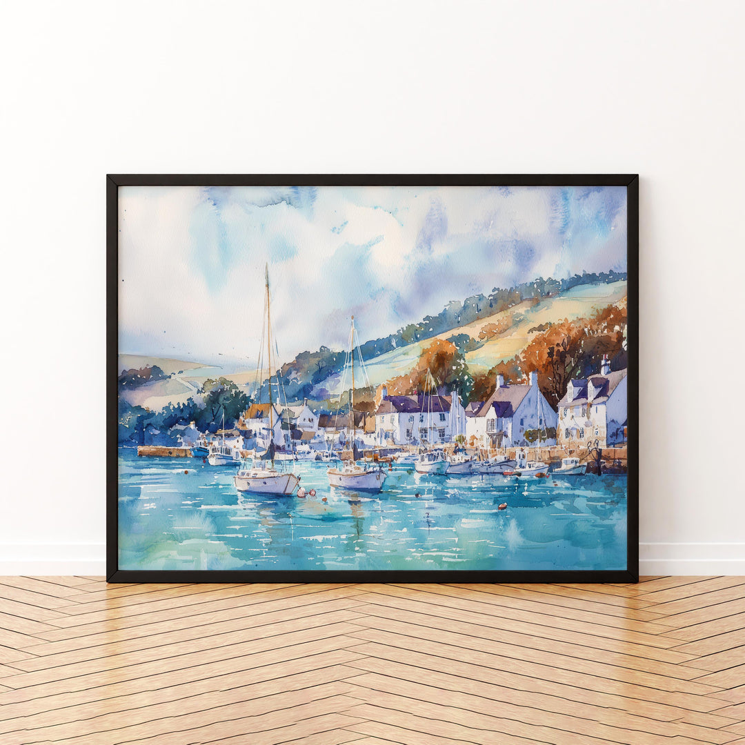Salcombe Watercolor Poster Landscape Wall Art Salcombe Wall Hanging Home Décor Salcombe Gift Art Lovers United Kingdom Wall Art