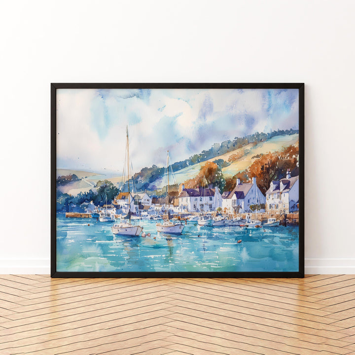 Salcombe Watercolor Poster Landscape Wall Art Salcombe Wall Hanging Home Décor Salcombe Gift Art Lovers United Kingdom Wall Art