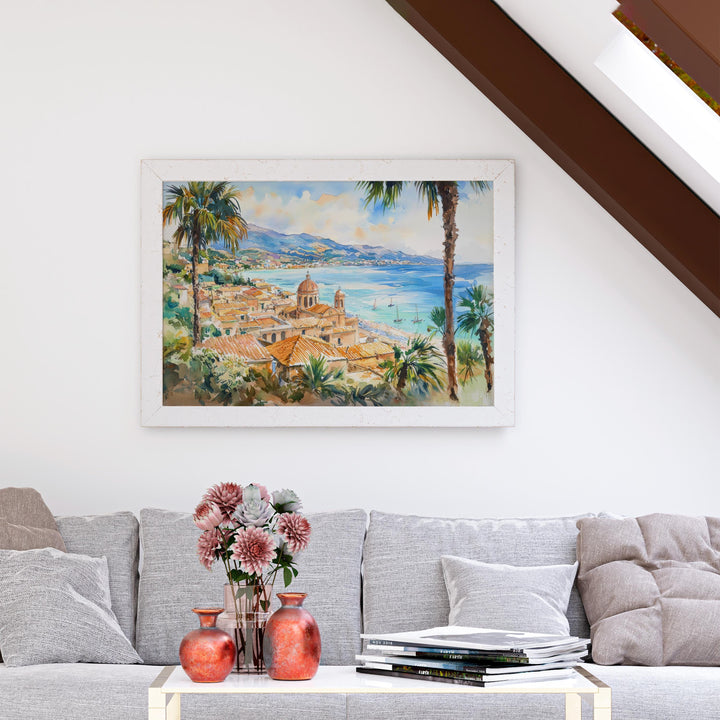 Sicily Watercolor Poster Landscape Wall Art Sicily Wall Hanging Home Décor Sicily Gift Art Lovers Italy Wall Art