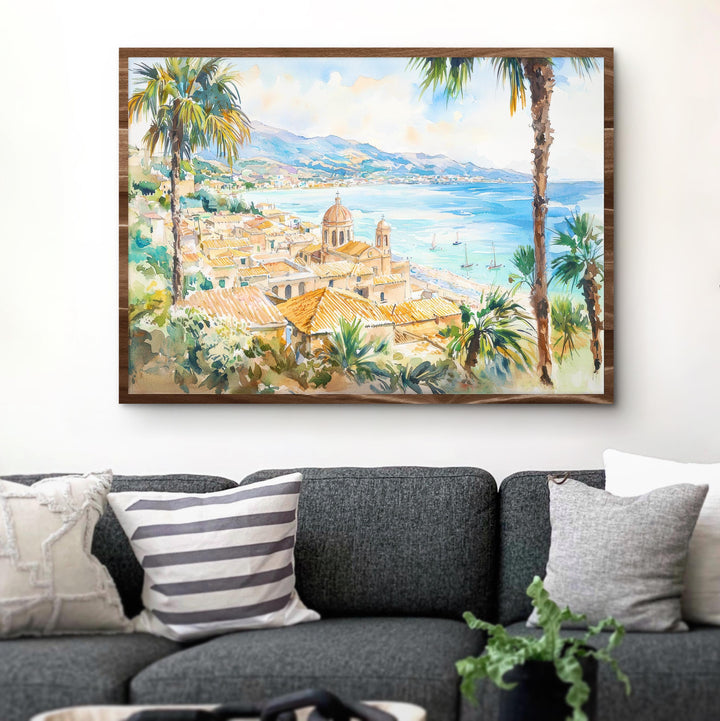 Sicily Watercolor Poster Landscape Wall Art Sicily Wall Hanging Home Décor Sicily Gift Art Lovers Italy Wall Art