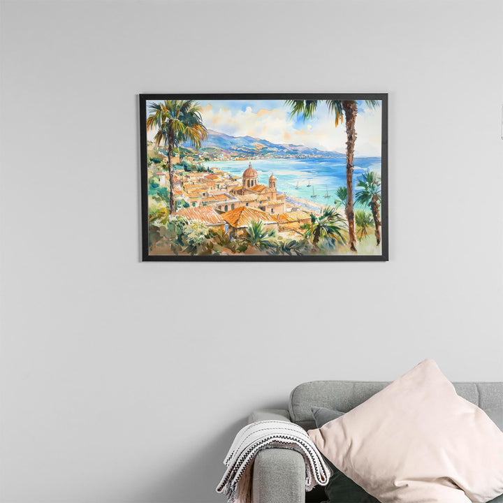 Sicily Watercolor Poster Landscape Wall Art Sicily Wall Hanging Home Décor Sicily Gift Art Lovers Italy Wall Art