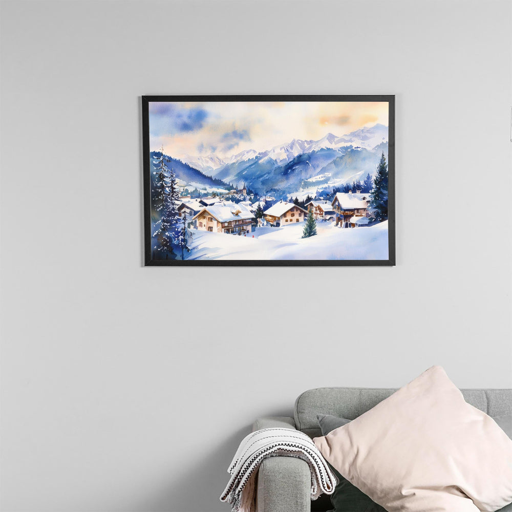 St Anton Watercolor Poster Landscape Wall Art St Anton Wall Hanging Home Décor St Anton Gift Art Lovers Austria Wall Art