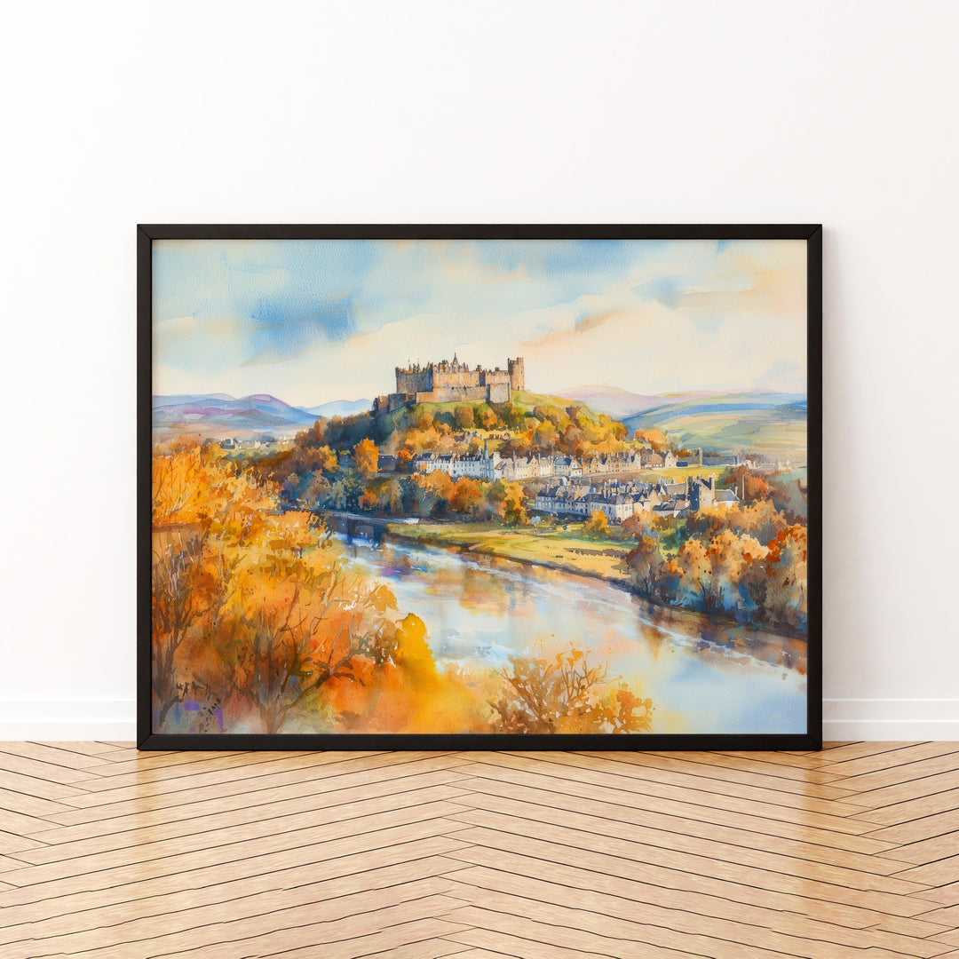 Stirling Watercolor Poster Landscape Wall Art Stirling Wall Hanging Home Décor Stirling Gift Art Lovers Scotland Wall Art