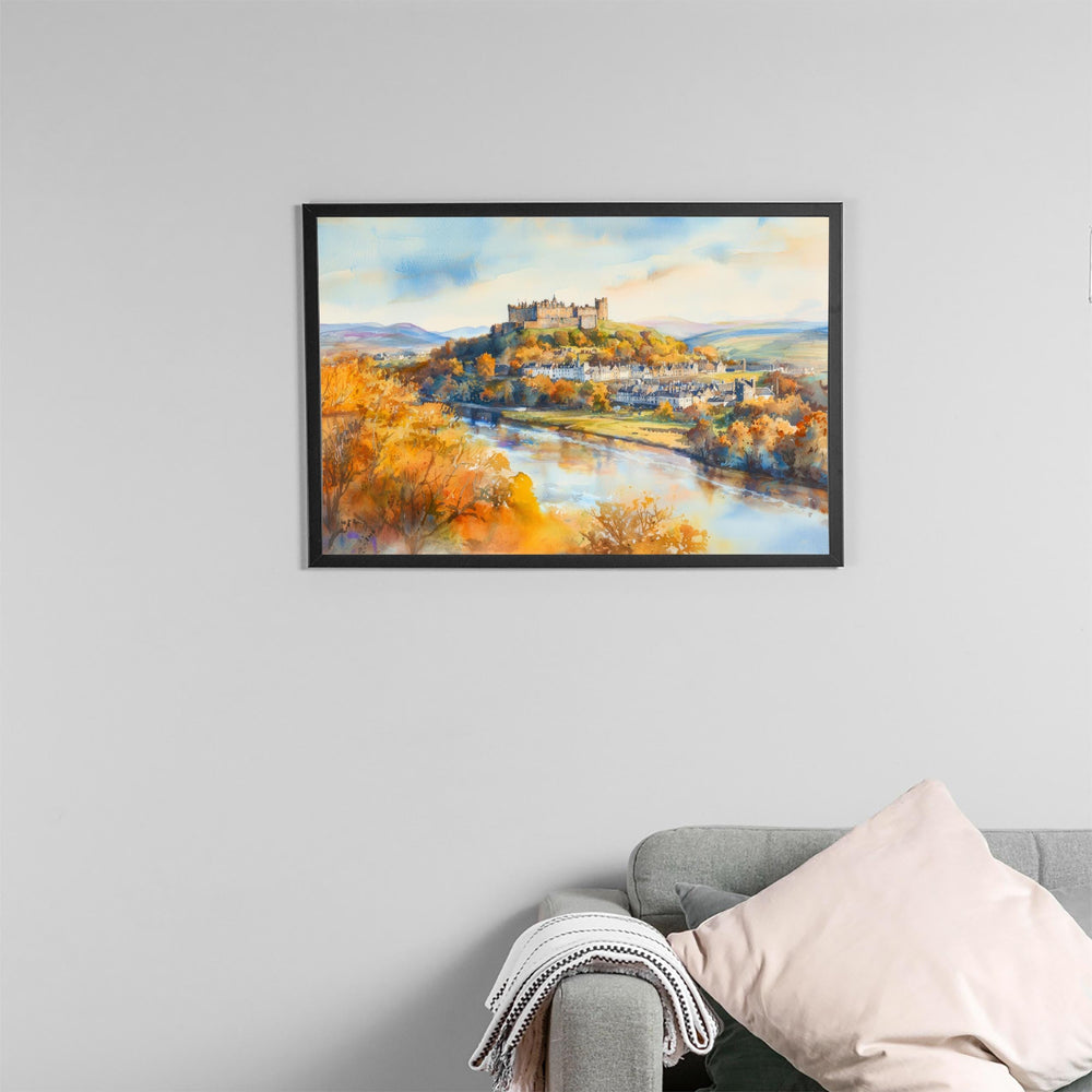 Stirling Watercolor Poster Landscape Wall Art Stirling Wall Hanging Home Décor Stirling Gift Art Lovers Scotland Wall Art