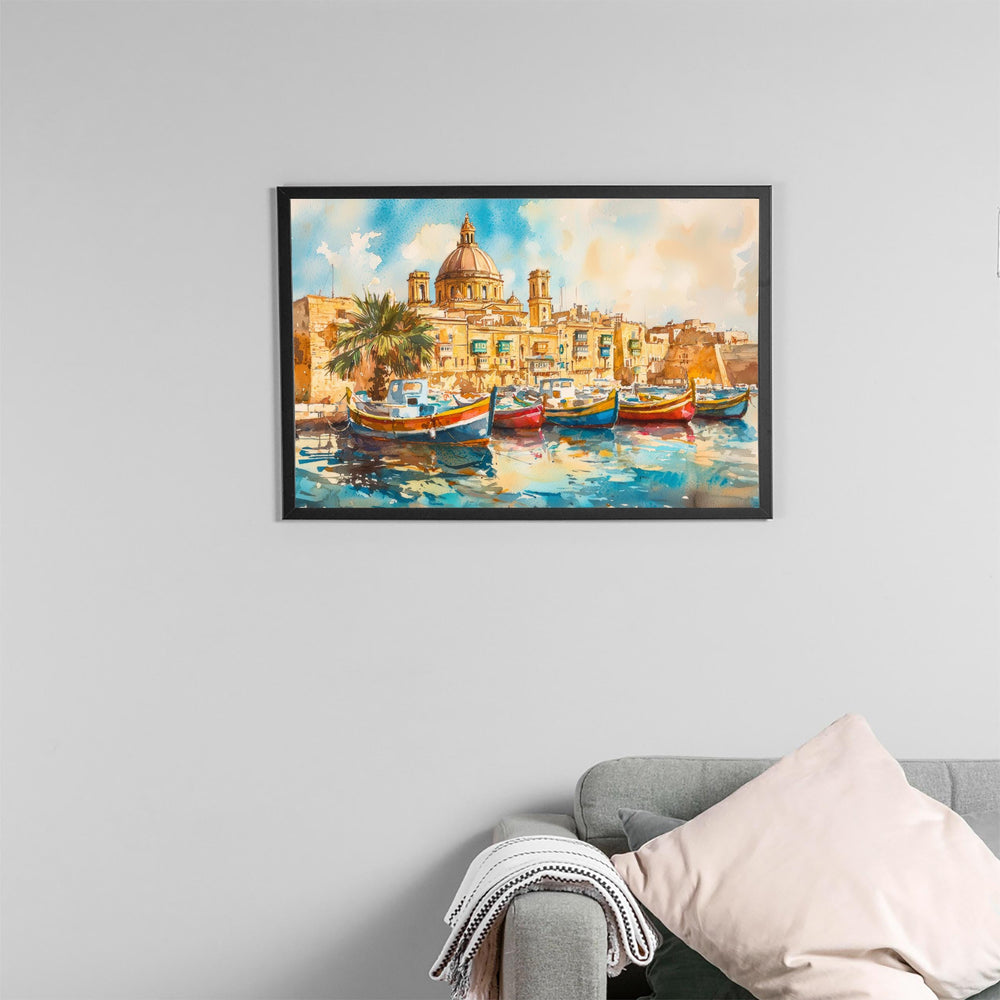 Malta Watercolor Poster Landscape Wall Art Malta Wall Hanging Home Décor Malta Gift Art Lovers Malta Wall Art