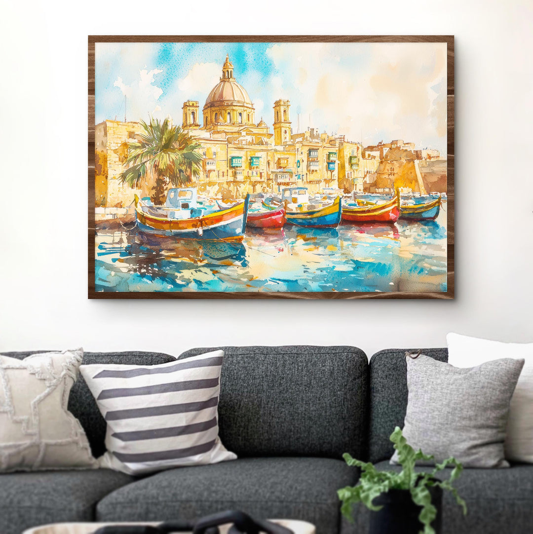 Malta Watercolor Poster Landscape Wall Art Malta Wall Hanging Home Décor Malta Gift Art Lovers Malta Wall Art