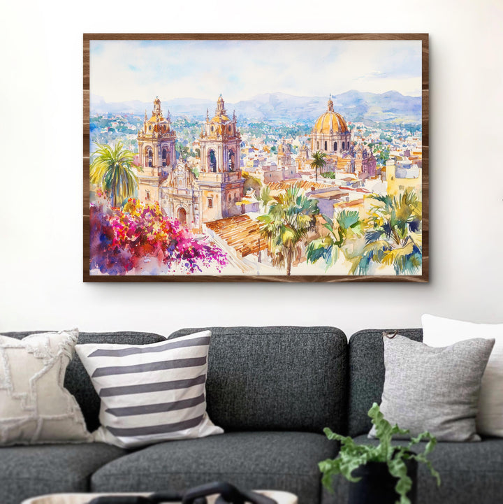 Mexico City Watercolor Poster Landscape Wall Art Mexico City Wall Hanging Home Décor Mexico City Gift Art Lovers Mexico Wall Art
