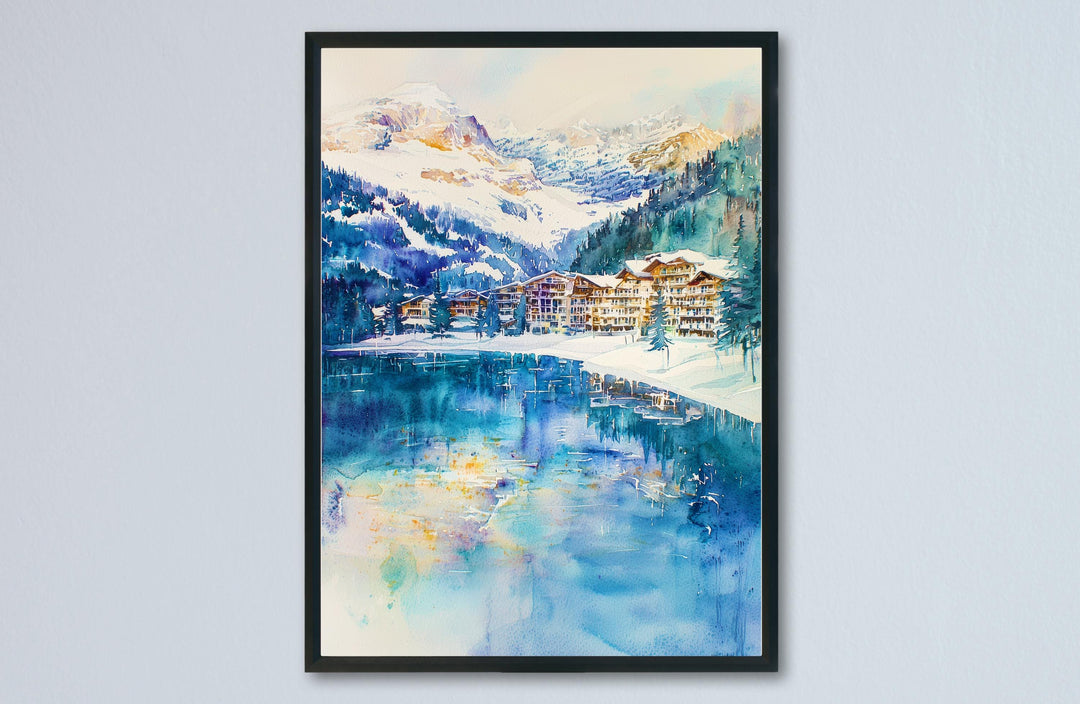 Tignes Watercolor Poster Wall Art Tignes Wall Hanging Home Décor Tignes Gift Art Lovers France Wall Art