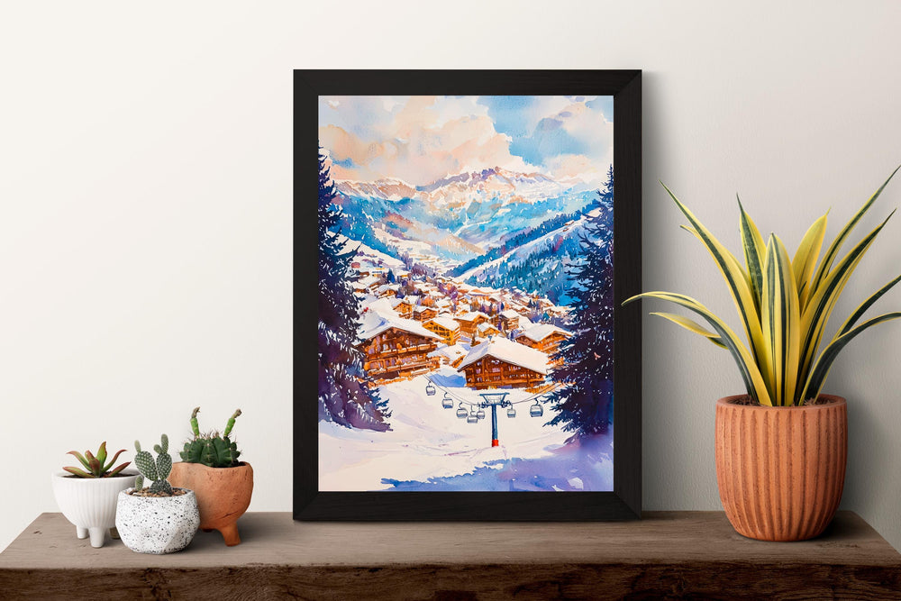 Morzine Watercolor Poster Wall Art Morzine Wall Hanging Home Décor Morzine Gift Art Lovers France Wall Art