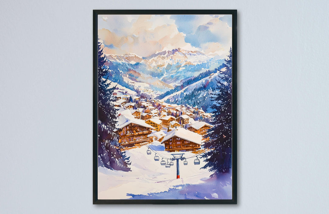 Morzine Watercolor Poster Wall Art Morzine Wall Hanging Home Décor Morzine Gift Art Lovers France Wall Art