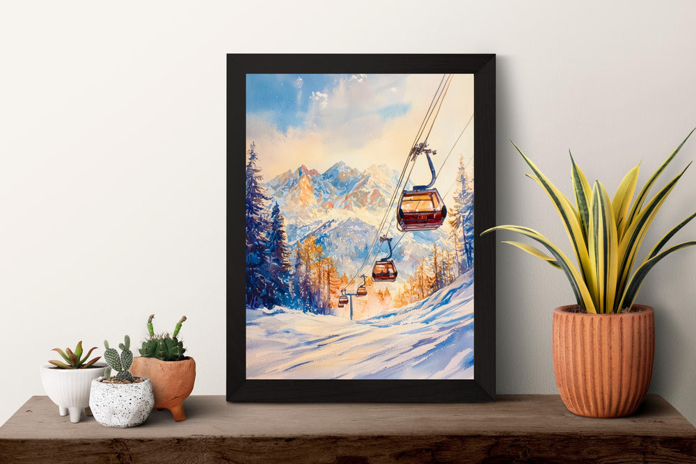 La Plagne Watercolor Poster Wall Art La Plagne Wall Hanging Home Décor La Plagne Gift Art Lovers France Wall Art