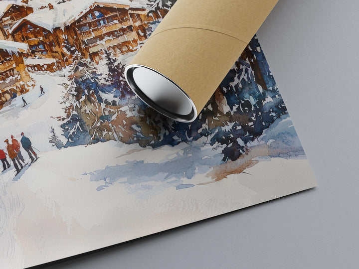 Courchevel Watercolor Poster Wall Art Courchevel Wall Hanging Home Décor Courchevel Gift Art Lovers France Wall Art