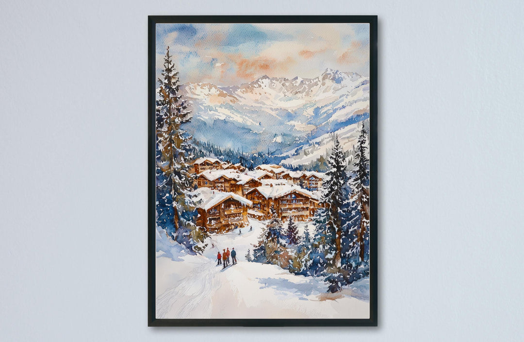 Courchevel Watercolor Poster Wall Art Courchevel Wall Hanging Home Décor Courchevel Gift Art Lovers France Wall Art