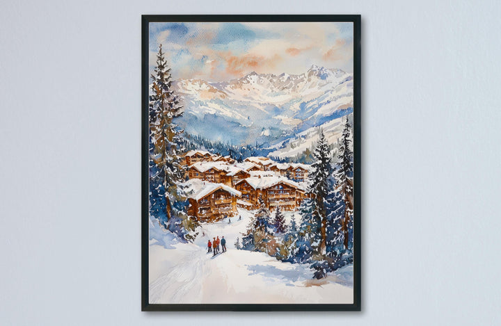 Courchevel Watercolor Poster Wall Art Courchevel Wall Hanging Home Décor Courchevel Gift Art Lovers France Wall Art