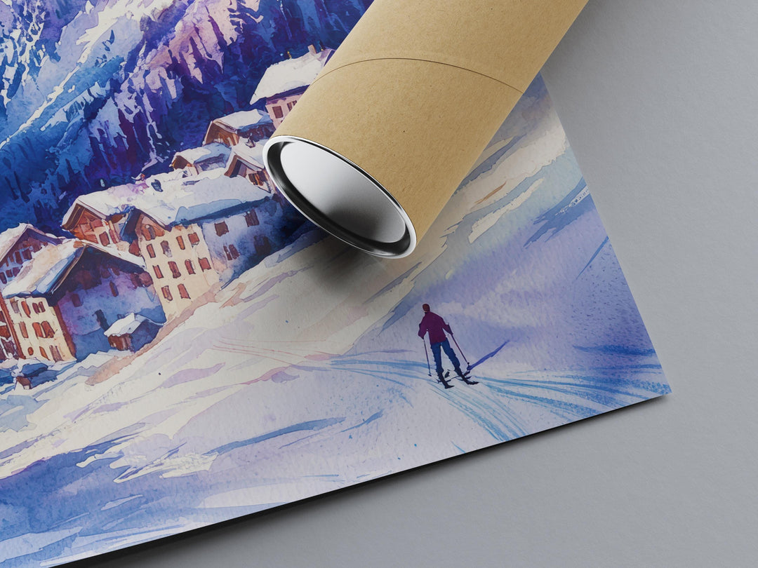 Chamonix Watercolor Poster Wall Art Chamonix Wall Hanging Home Décor Chamonix Gift Art Lovers France Wall Art