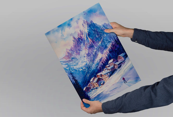 Chamonix Watercolor Poster Wall Art Chamonix Wall Hanging Home Décor Chamonix Gift Art Lovers France Wall Art