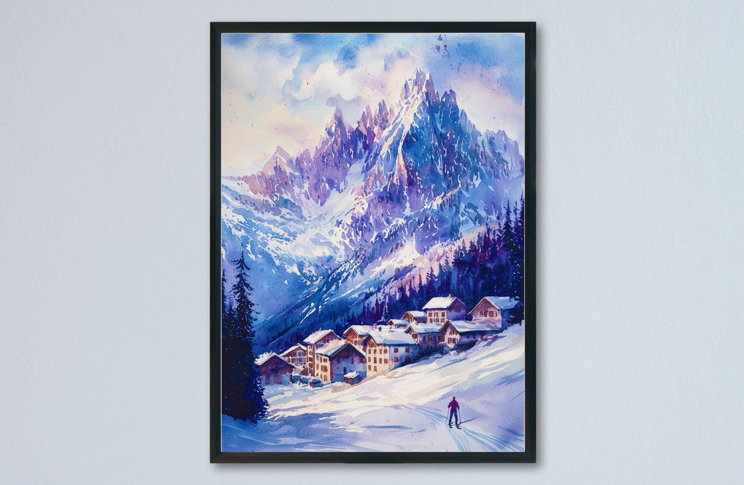 Chamonix Watercolor Poster Wall Art Chamonix Wall Hanging Home Décor Chamonix Gift Art Lovers France Wall Art