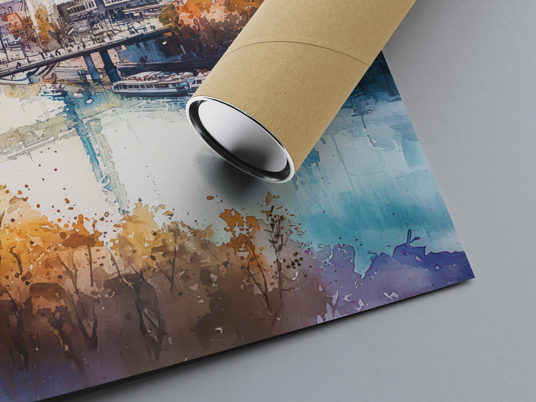 Dusseldorf Watercolor Poster Wall Art Dusseldorf Wall Hanging Home Décor Dusseldorf Gift Art Lovers Germany Wall Art