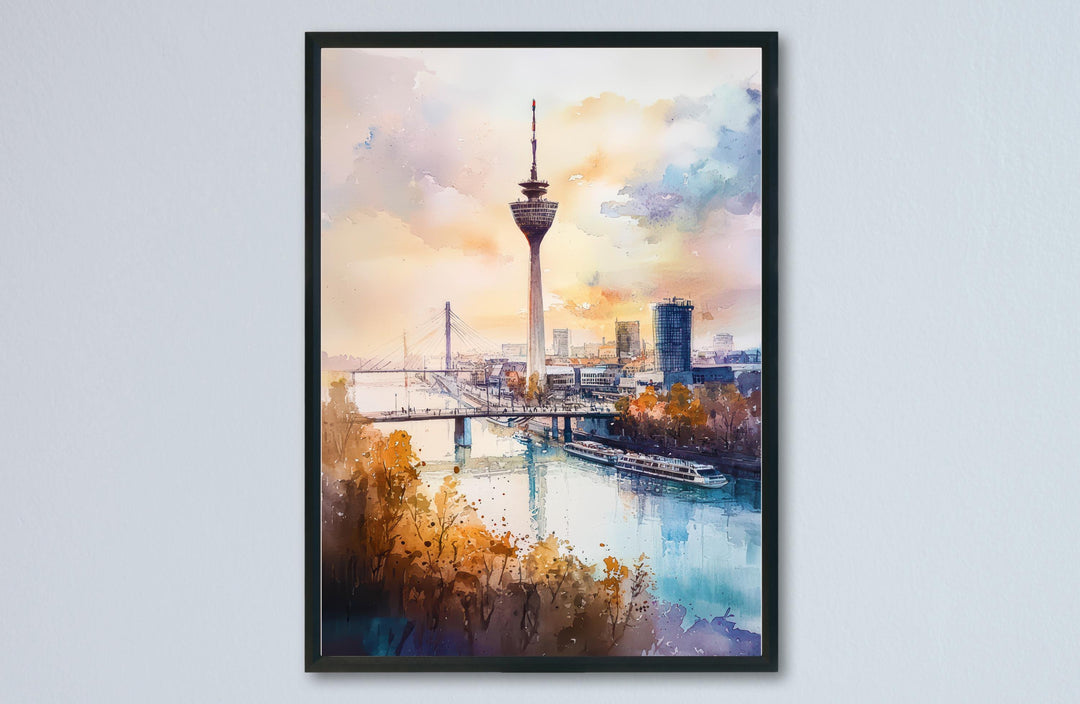 Dusseldorf Watercolor Poster Wall Art Dusseldorf Wall Hanging Home Décor Dusseldorf Gift Art Lovers Germany Wall Art