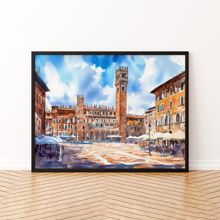 Siena Watercolor Poster Landscape Wall Art Siena Wall Hanging Home Décor Siena Gift Art Lovers Italy Wall Art