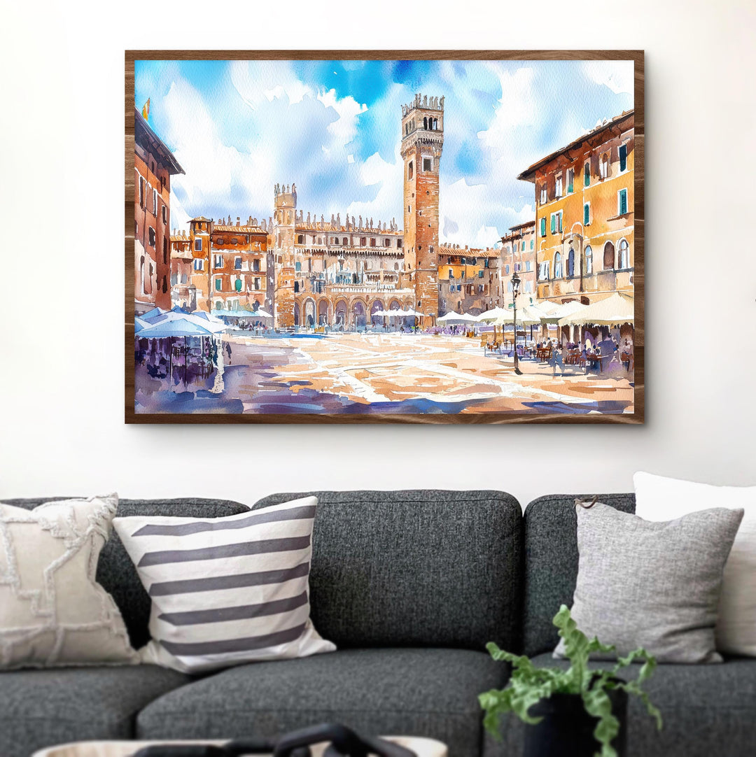 Siena Watercolor Poster Landscape Wall Art Siena Wall Hanging Home Décor Siena Gift Art Lovers Italy Wall Art