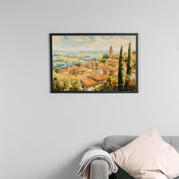 Orvieto Watercolor Poster Landscape Wall Art Orvieto Wall Hanging Home Décor Orvieto Gift Art Lovers Italy Wall Art