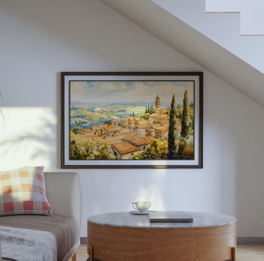 Orvieto Watercolor Poster Landscape Wall Art Orvieto Wall Hanging Home Décor Orvieto Gift Art Lovers Italy Wall Art