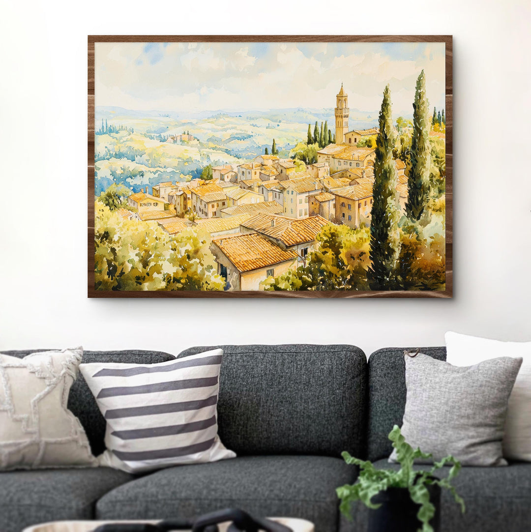Orvieto Watercolor Poster Landscape Wall Art Orvieto Wall Hanging Home Décor Orvieto Gift Art Lovers Italy Wall Art