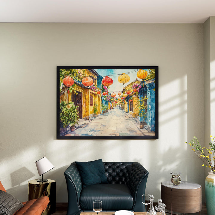 Hoi An Watercolor Poster Landscape Wall Art Hoi An Wall Hanging Home Décor Hoi An Gift Art Lovers Vietnam Wall Art