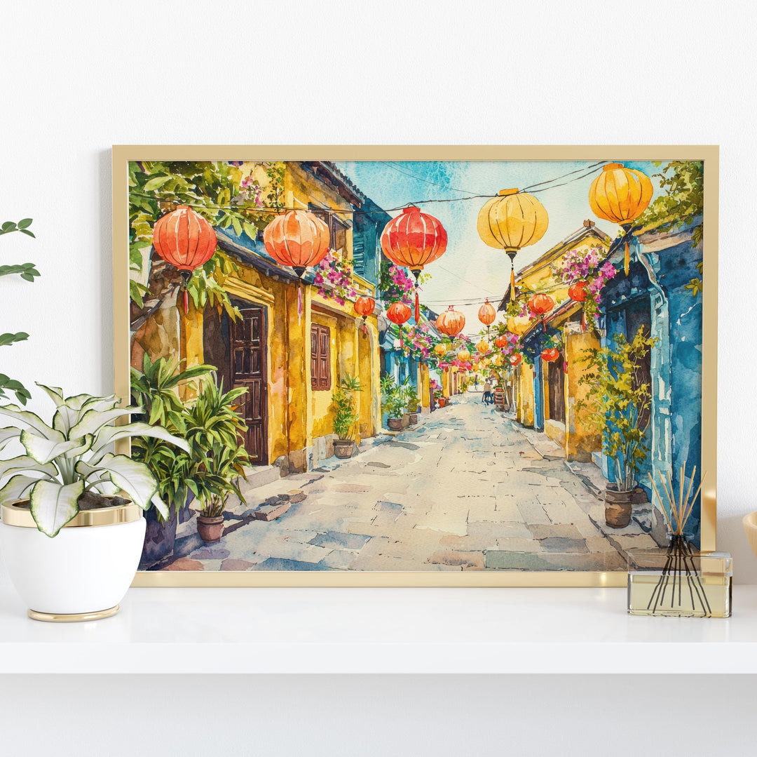 Hoi An Watercolor Poster Landscape Wall Art Hoi An Wall Hanging Home Décor Hoi An Gift Art Lovers Vietnam Wall Art