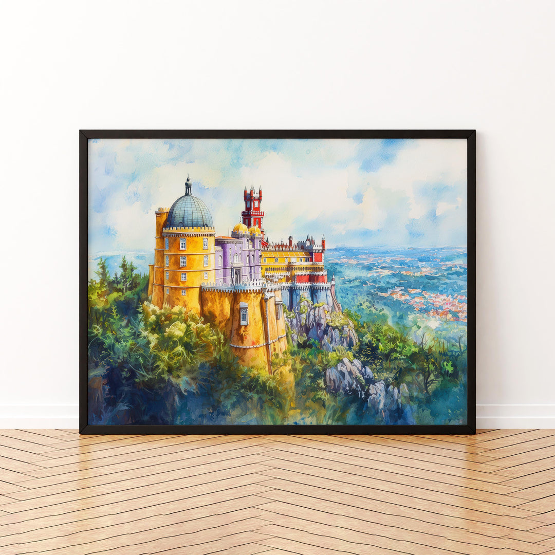 Sintra Watercolor Poster Landscape Wall Art Sintra Wall Hanging Home Décor Sintra Gift Art Lovers Portugal Wall Art