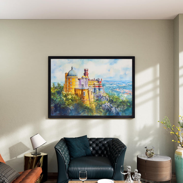 Sintra Watercolor Poster Landscape Wall Art Sintra Wall Hanging Home Décor Sintra Gift Art Lovers Portugal Wall Art