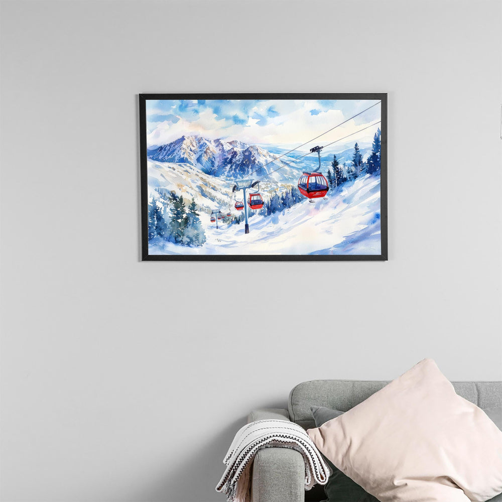 Snowbird Watercolor Poster Landscape Wall Art Snowbird Wall Hanging Home Décor Snowbird Gift Art Lovers United States Wall Art
