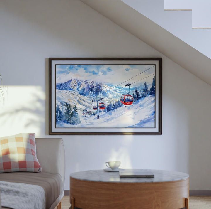 Snowbird Watercolor Poster Landscape Wall Art Snowbird Wall Hanging Home Décor Snowbird Gift Art Lovers United States Wall Art