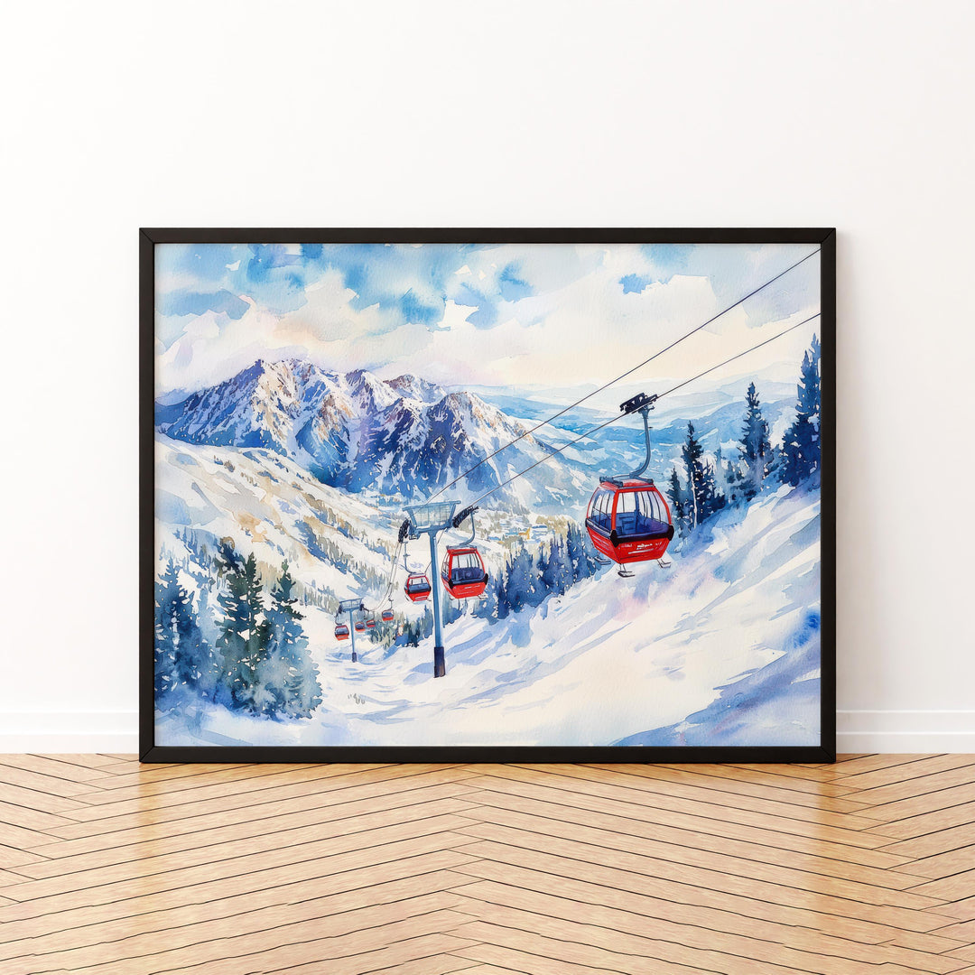 Snowbird Watercolor Poster Landscape Wall Art Snowbird Wall Hanging Home Décor Snowbird Gift Art Lovers United States Wall Art