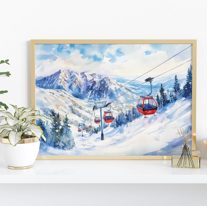 Snowbird Watercolor Poster Landscape Wall Art Snowbird Wall Hanging Home Décor Snowbird Gift Art Lovers United States Wall Art