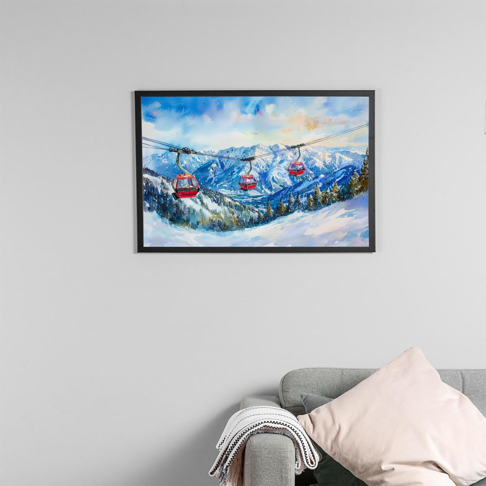 Snowbird Watercolor Poster Landscape Wall Art Snowbird Wall Hanging Home Décor Snowbird Gift Art Lovers United States Wall Art