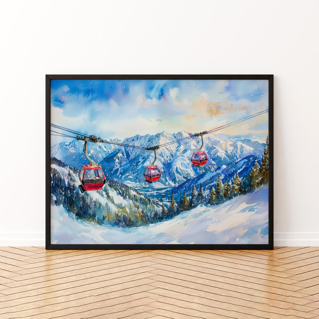 Snowbird Watercolor Poster Landscape Wall Art Snowbird Wall Hanging Home Décor Snowbird Gift Art Lovers United States Wall Art