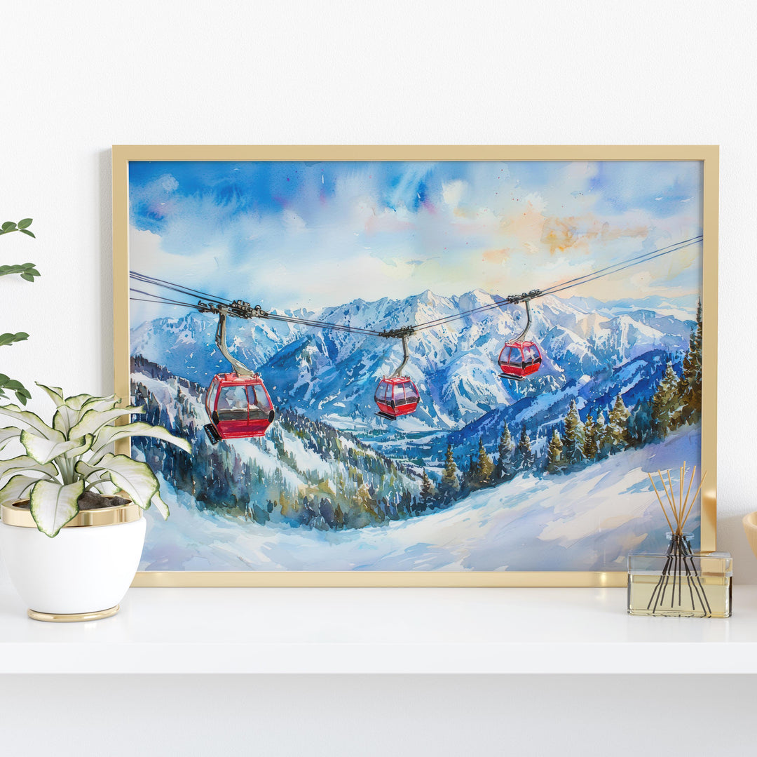 Snowbird Watercolor Poster Landscape Wall Art Snowbird Wall Hanging Home Décor Snowbird Gift Art Lovers United States Wall Art