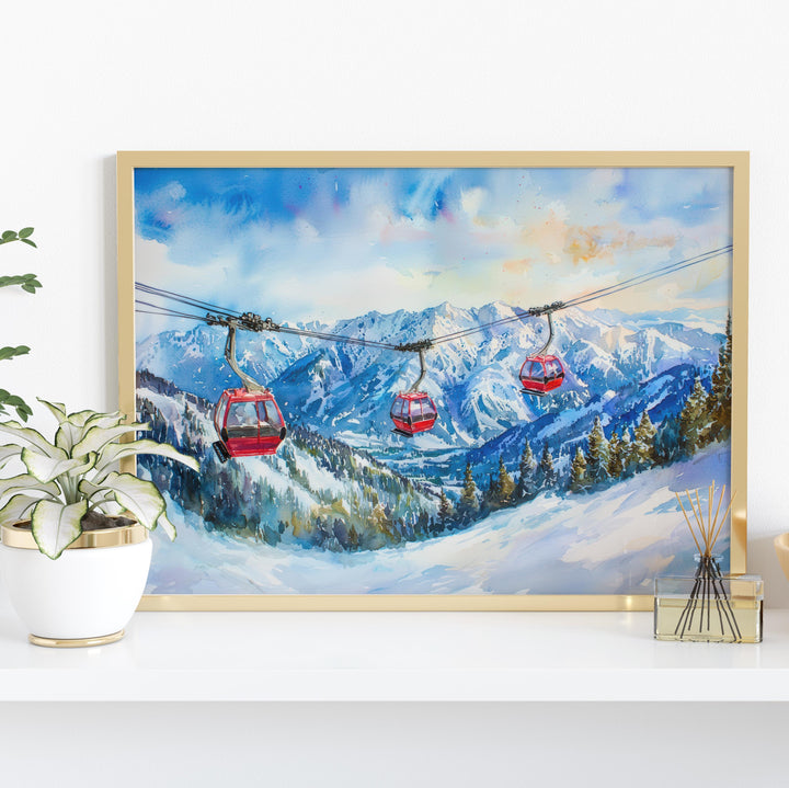 Snowbird Watercolor Poster Landscape Wall Art Snowbird Wall Hanging Home Décor Snowbird Gift Art Lovers United States Wall Art