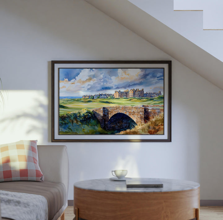 St Andrews Watercolor Poster Landscape Wall Art St Andrews Wall Hanging Home Décor St Andrews Gift Art Lovers Scotland Wall Art