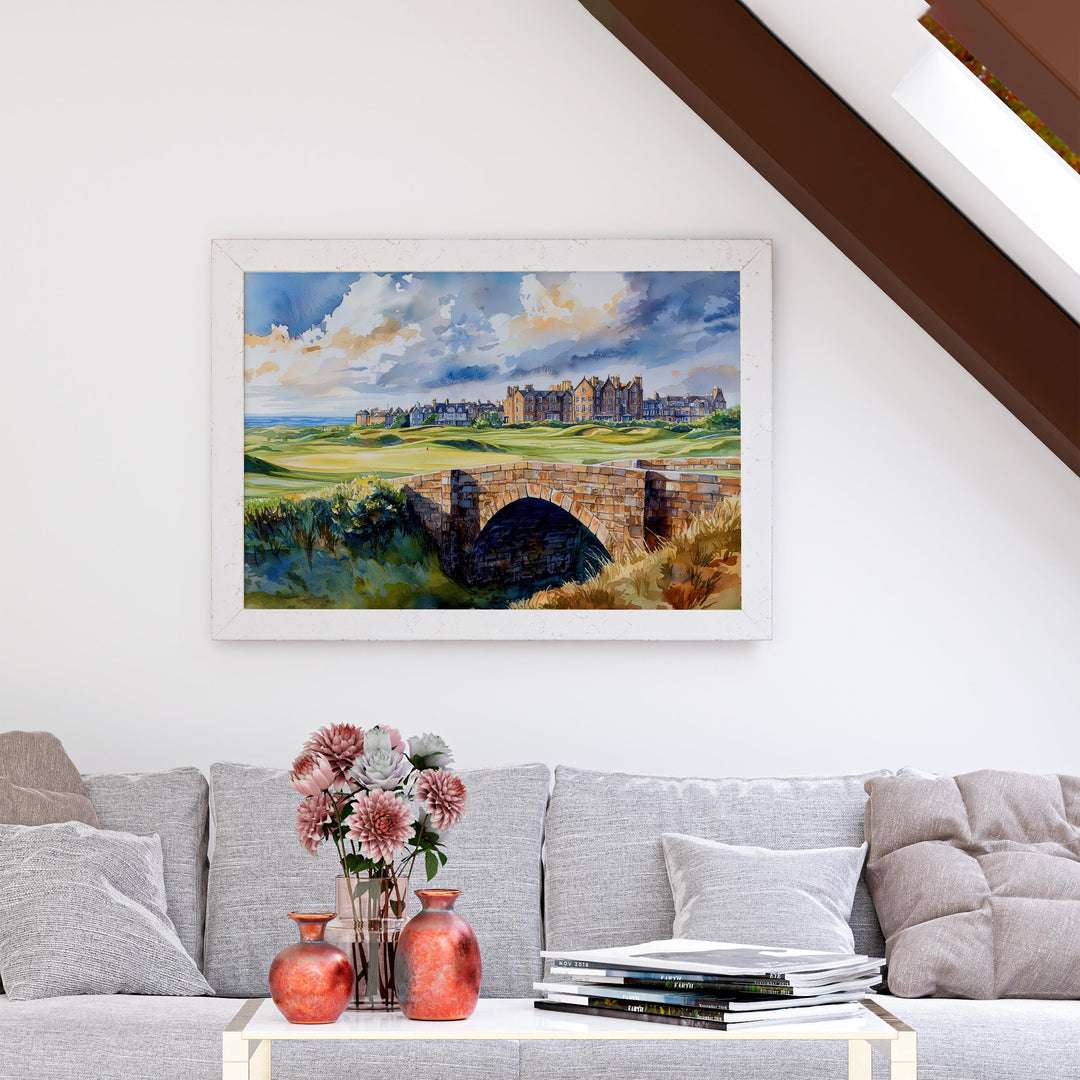 St Andrews Watercolor Poster Landscape Wall Art St Andrews Wall Hanging Home Décor St Andrews Gift Art Lovers Scotland Wall Art