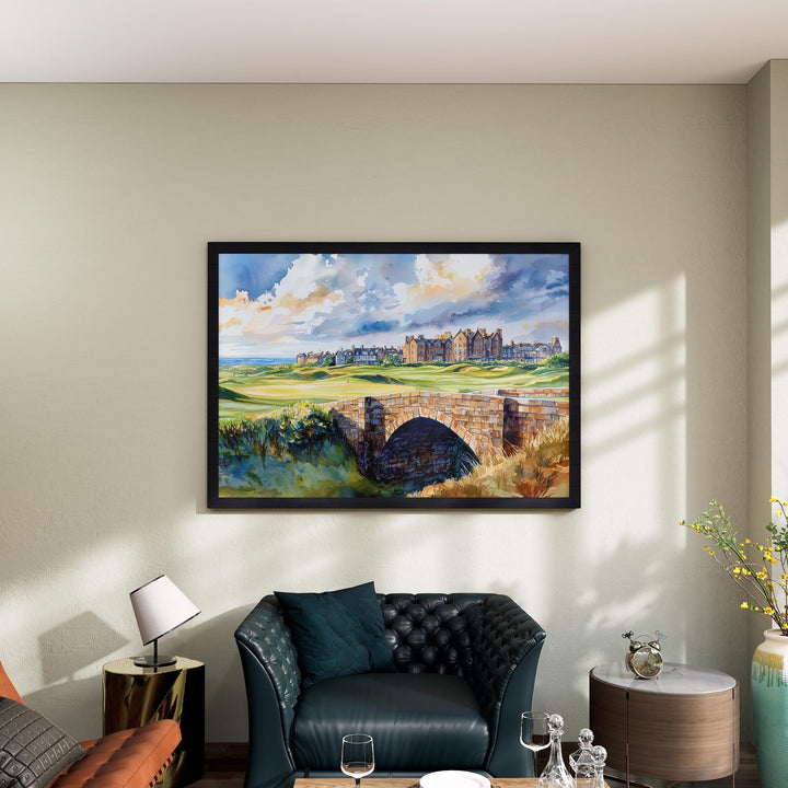 St Andrews Watercolor Poster Landscape Wall Art St Andrews Wall Hanging Home Décor St Andrews Gift Art Lovers Scotland Wall Art