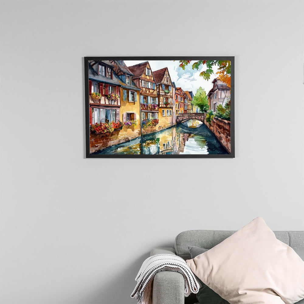 Colmar watercolor poster Wall Art Colmar Wall Hanging Home Décor Colmar Gift Art Lovers France Wall Art