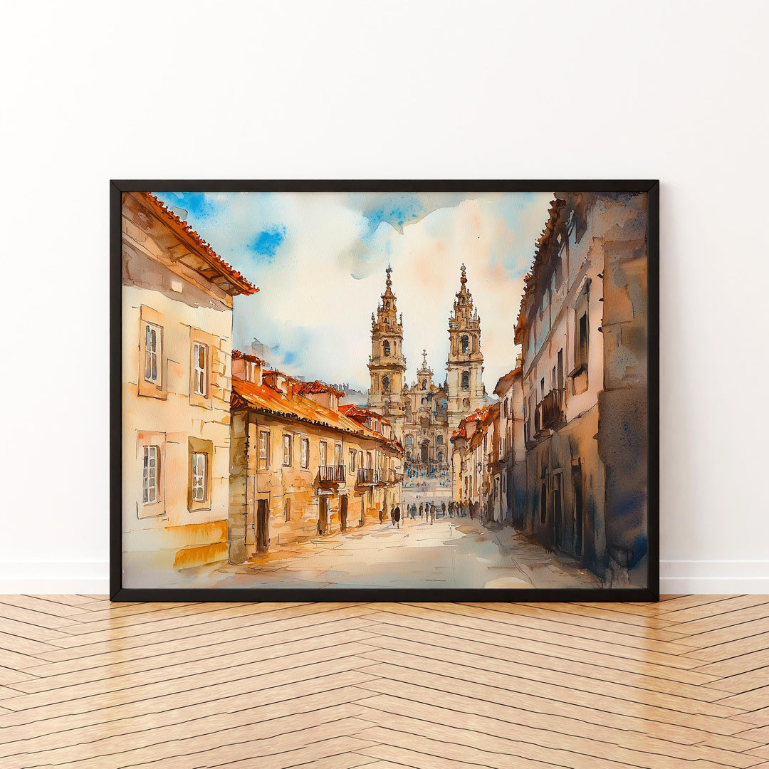 Santiago de Compostela watercolor poster Wall Art Santiago de Compostela Wall Hanging Home Décor Santiago de Compostela Gift Art Lovers