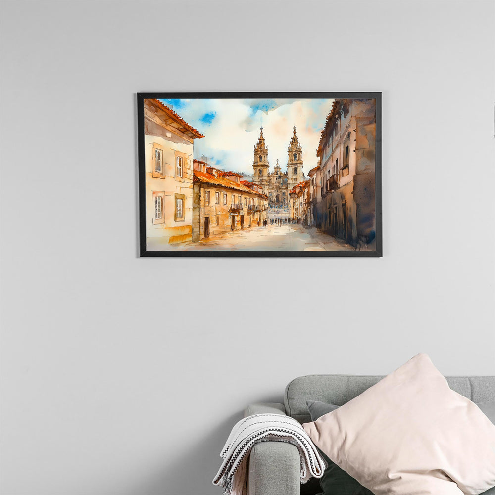 Santiago de Compostela watercolor poster Wall Art Santiago de Compostela Wall Hanging Home Décor Santiago de Compostela Gift Art Lovers