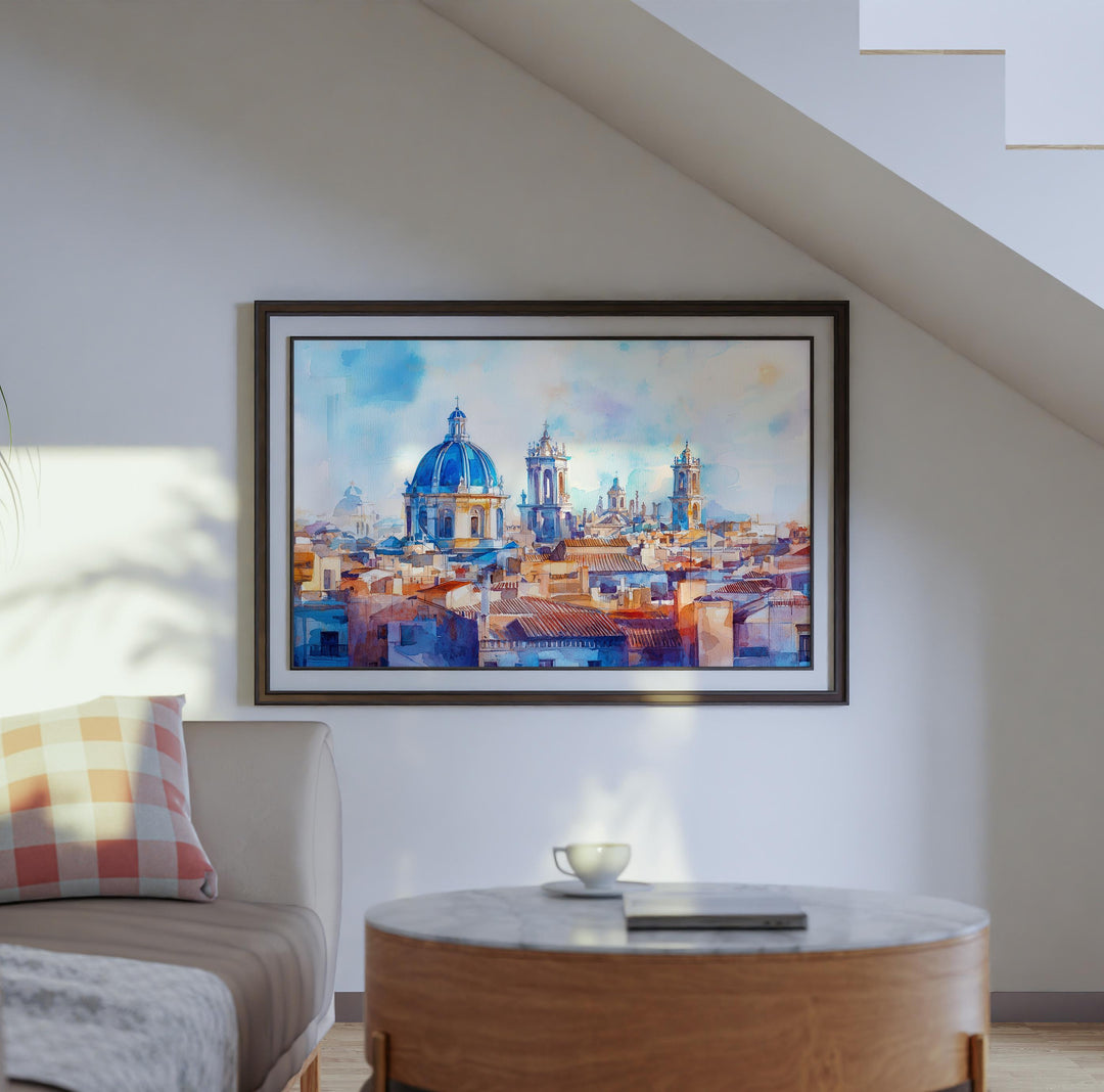 Valencia watercolor poster Wall Art Valencia Wall Hanging Home Décor Valencia Gift Art Lovers Spain Wall Art